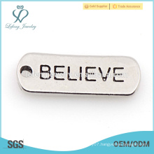 Cheap custom zinc alloy silver letterbox necklace charm in good quality